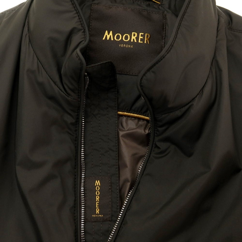 【中古】ムーレー MOORER LEOIN ナイロン ジップアップ 中綿ベスト ダークブラウン【 46 】【 状態ランクB 】【 メンズ 】