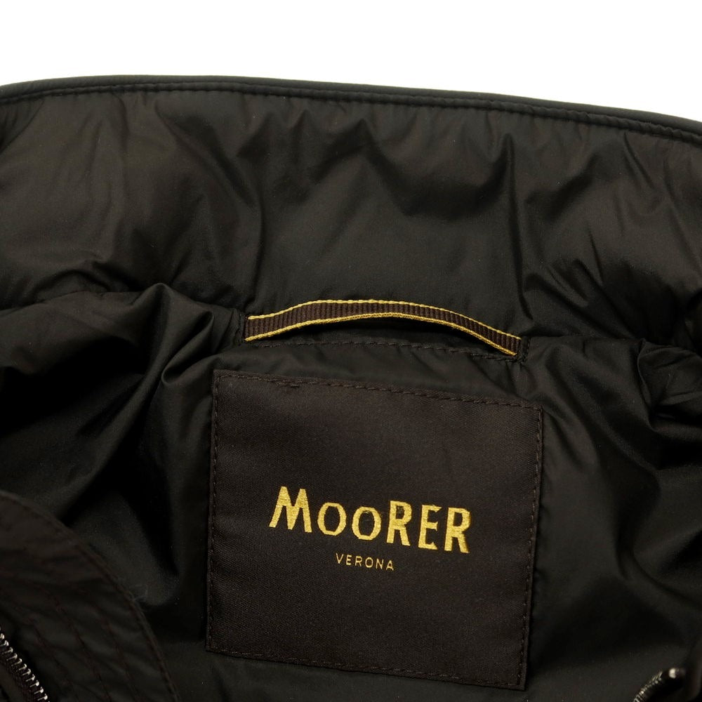 【中古】ムーレー MOORER LEOIN ナイロン ジップアップ 中綿ベスト ダークブラウン【 46 】【 状態ランクB 】【 メンズ 】