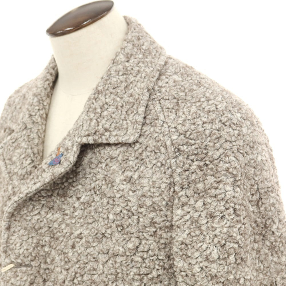 【中古】オラッツィオ Orazio コットンウールポリエステル ステンカラーコート ホワイトxダークブラウン【サイズ50】【 状態ランクA 】【 メンズ 】 [EPD]
