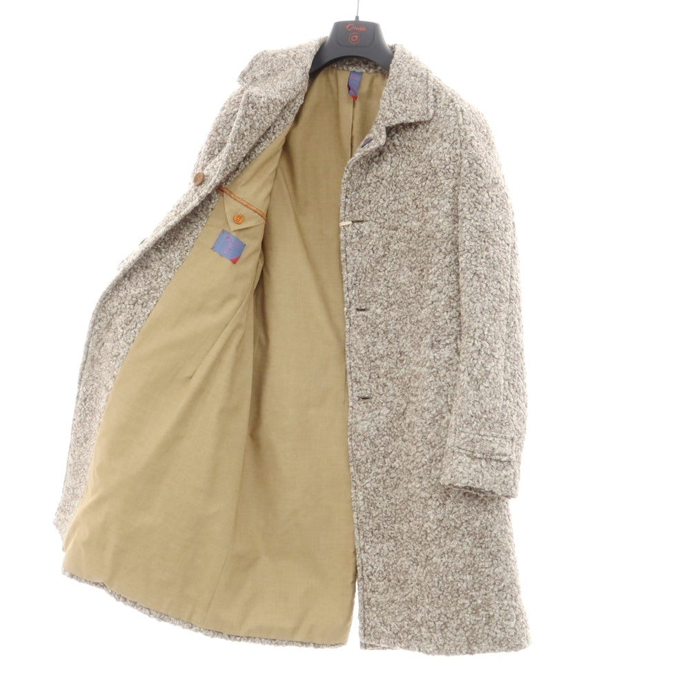【中古】オラッツィオ Orazio コットンウールポリエステル ステンカラーコート ホワイトxダークブラウン【サイズ50】【 状態ランクA 】【 メンズ 】 [EPD]