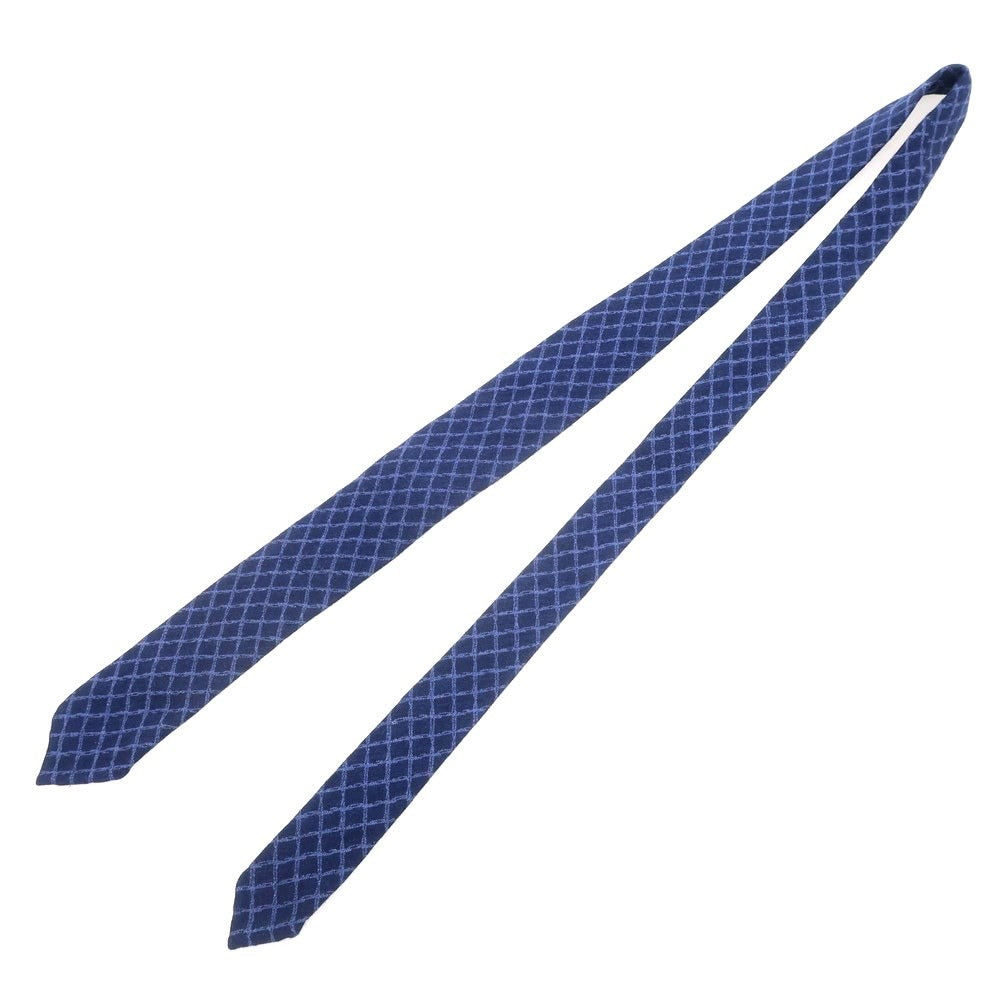 【中古】スティレ ラティーノ STILE LATINO ウールシルク チェック柄ネクタイ ネイビーxブルー【 状態ランクA 】【 メンズ 】 [EPD]