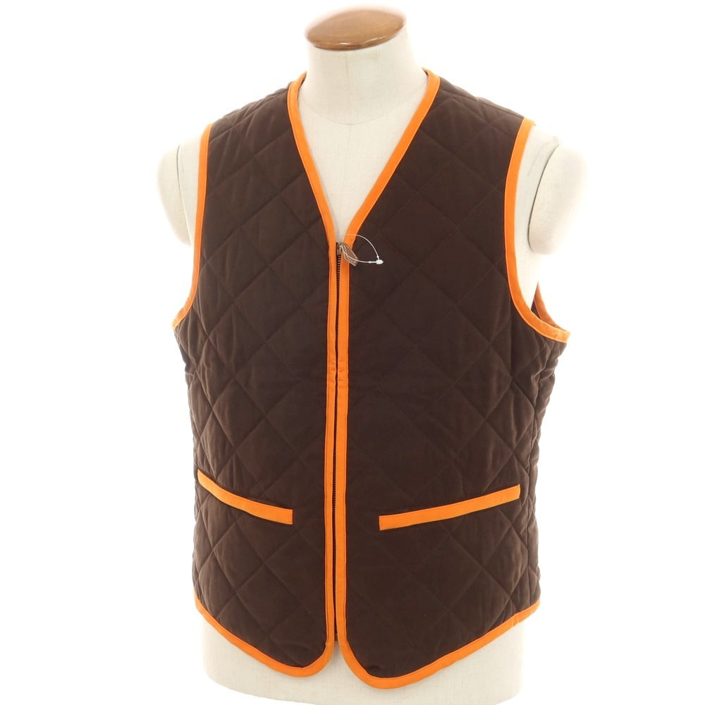 【中古】エルメス HERMES ポリエステルナイロン キルティング ベスト ブラウン【 48 】【 状態ランクB 】【 メンズ 】 [APD]