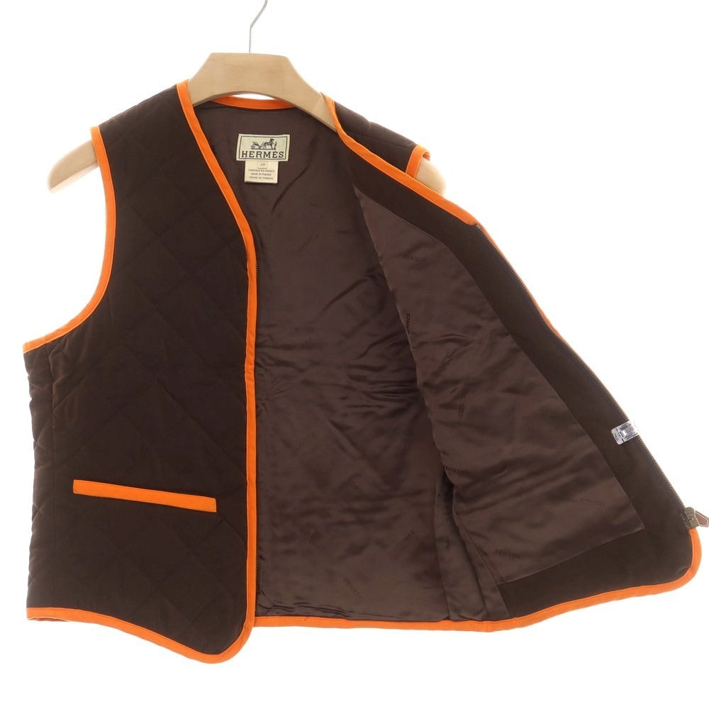 【中古】エルメス HERMES ポリエステルナイロン キルティング ベスト ブラウン【 48 】【 状態ランクB 】【 メンズ 】 [APD]