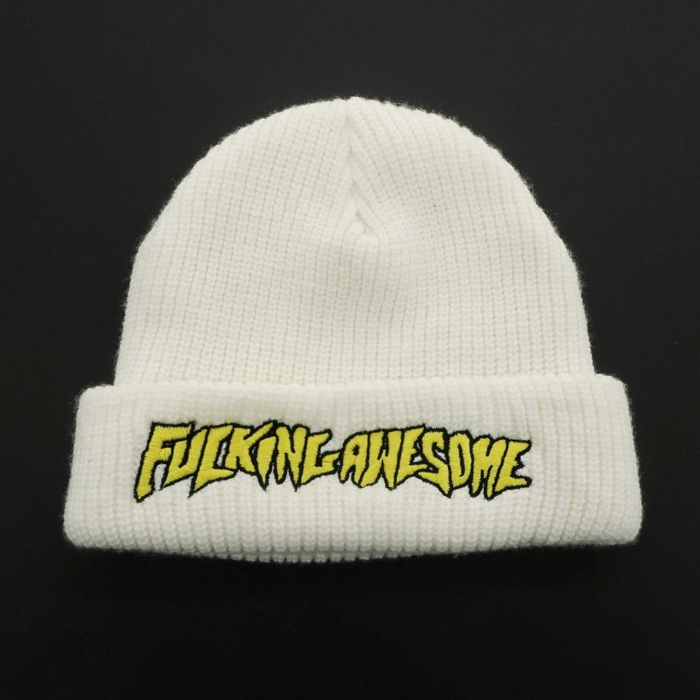 【中古】ファッキングオーサム FUCKING AWESOME ウール系 ニットキャップ ホワイト【WHT】【A/W】【状態ランクB】【メンズ】