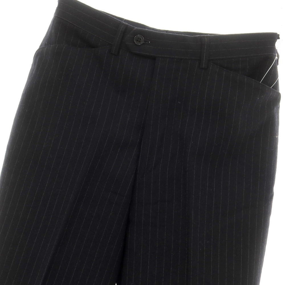 【中古】ポールスミス Paul Smith ウール ストライプ ドレススラックスパンツ ブラック【サイズ28】【 状態ランクD 】【 メンズ 】 [EPD]