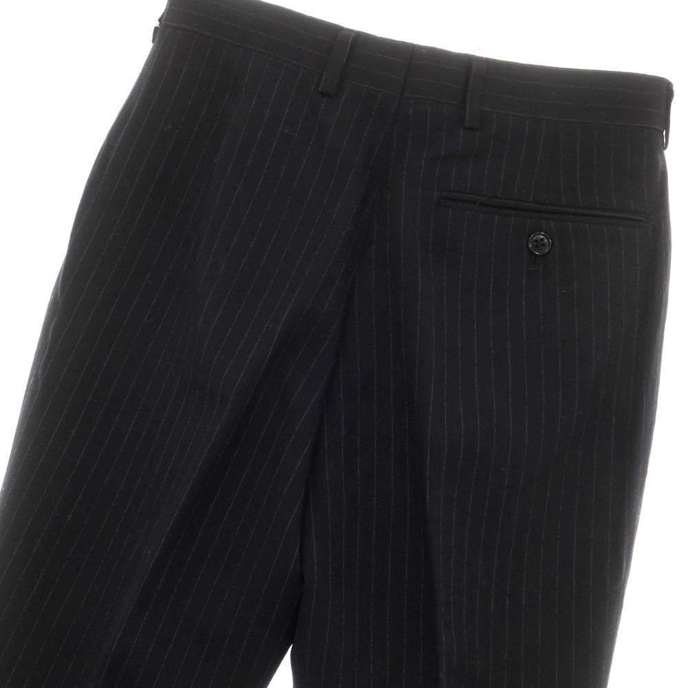 【中古】ポールスミス Paul Smith ウール ストライプ ドレススラックスパンツ ブラック【サイズ28】【 状態ランクD 】【 メンズ 】 [EPD]