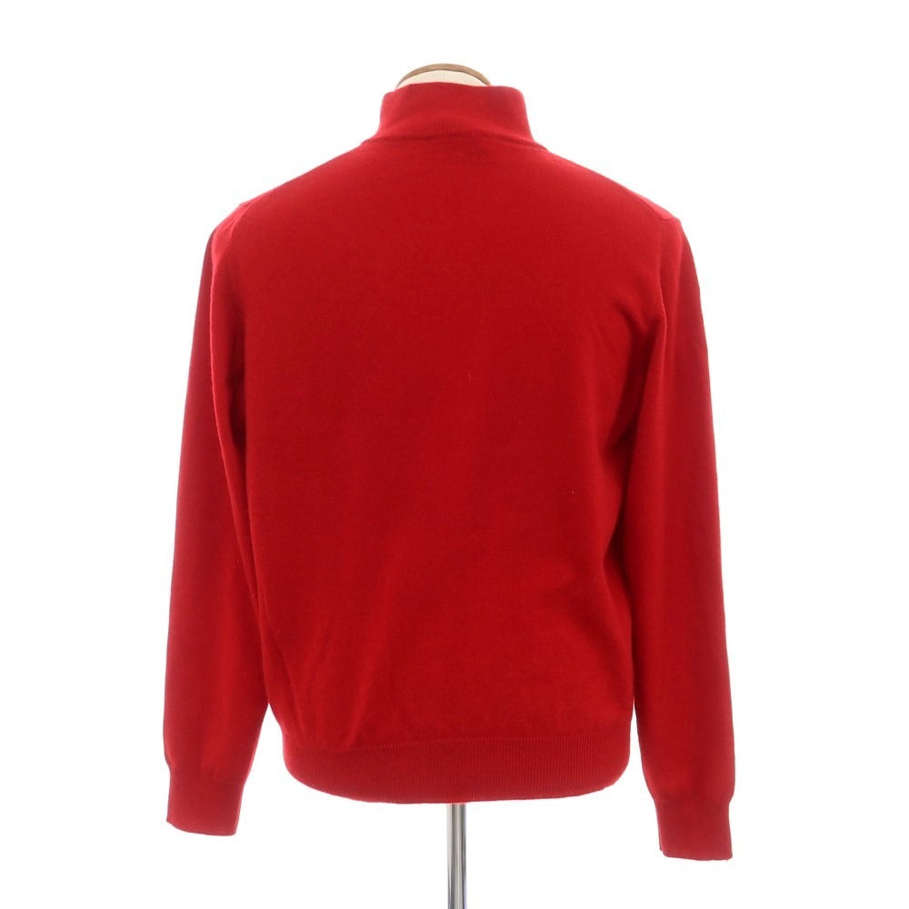 【中古】フランコジッケ FRANCO ZICHE カシミヤ スタンドカラー ハーフジップ プルオーバーニット レッド【サイズ50/M】【RED】【A/W】【状態ランクB】【メンズ】