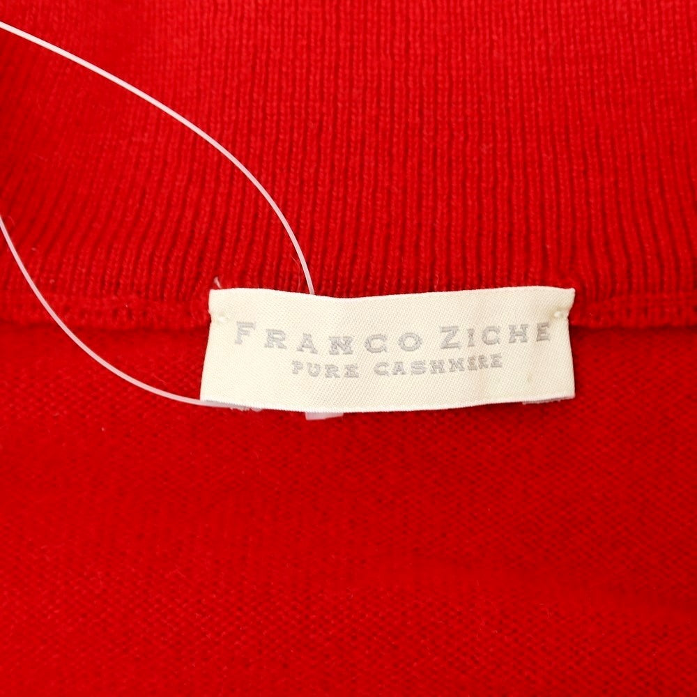 【中古】フランコジッケ FRANCO ZICHE カシミヤ スタンドカラー ハーフジップ プルオーバーニット レッド【サイズ50/M】【RED】【A/W】【状態ランクB】【メンズ】