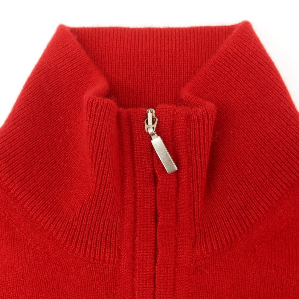 【中古】フランコジッケ FRANCO ZICHE カシミヤ スタンドカラー ハーフジップ プルオーバーニット レッド【サイズ50/M】【RED】【A/W】【状態ランクB】【メンズ】