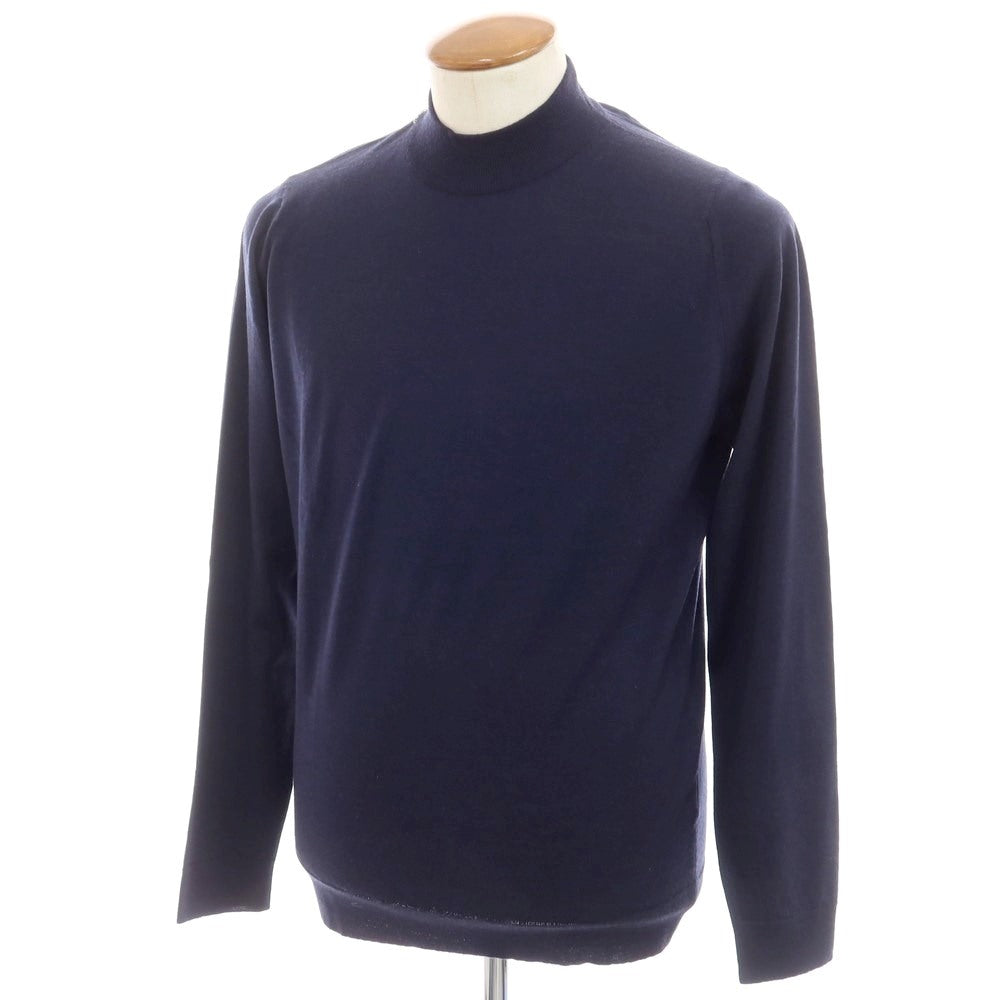 【中古】ジョンスメドレー JOHN SMEDLEY ハイゲージ ウール モックネック プルオーバーニット ネイビー【サイズL】【NVY】【A/W】【状態ランクA】【メンズ】