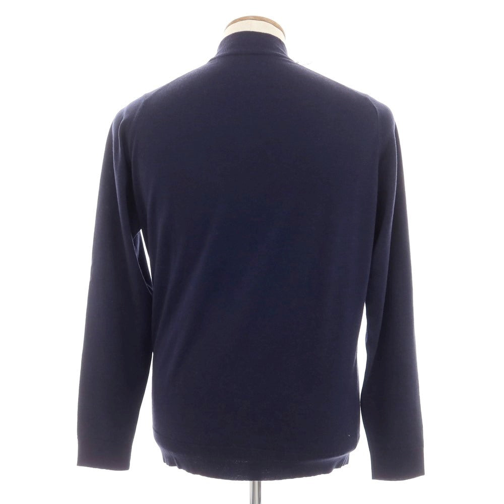 【中古】ジョンスメドレー JOHN SMEDLEY ハイゲージ ウール モックネック プルオーバーニット ネイビー【サイズL】【NVY】【A/W】【状態ランクA】【メンズ】