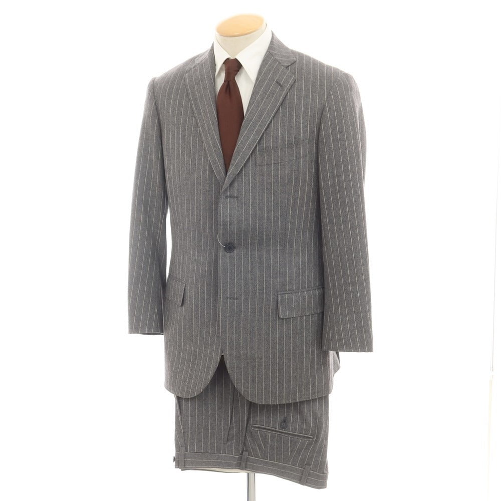 【中古】サルトリア リング Sartoria Ring ウール 3つボタンスーツ グレーxホワイト【サイズ44】【 状態ランクC 】【 メンズ 】 [EPD]