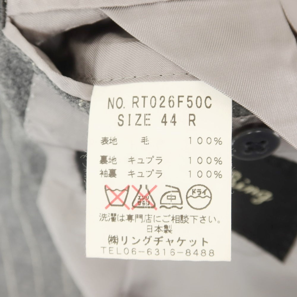 【中古】サルトリア リング Sartoria Ring ウール 3つボタンスーツ グレーxホワイト【サイズ44】【 状態ランクC 】【 メンズ 】 [EPD]