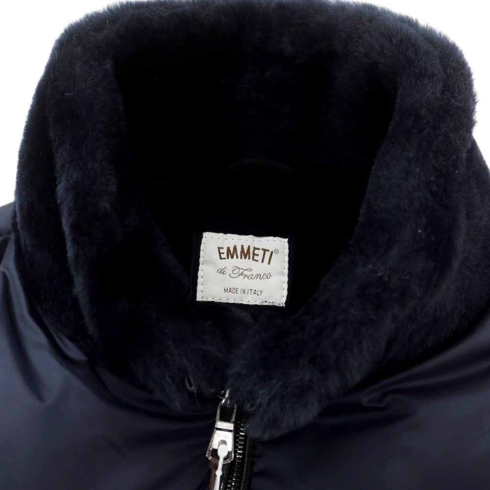 【中古】エンメティ EMMETI DARWIN ムートン ナイロン ダウンジャケット ネイビー【サイズ48】【 状態ランクB 】【 メンズ 】 [EPD]