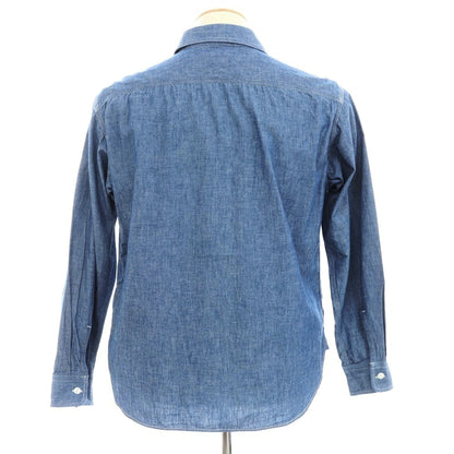 【中古】モモタロウ ジーンズ MOMOTARO JEANS コットン シャンブレー カジュアルシャツ ブルー【 S 】【 状態ランクB 】【 メンズ 】