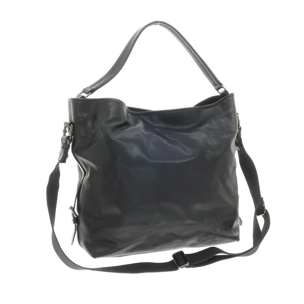 【中古】フルラ Furla レザー ショルダーバッグ ブラック【 状態ランクD 】【 メンズ 】[EPD]