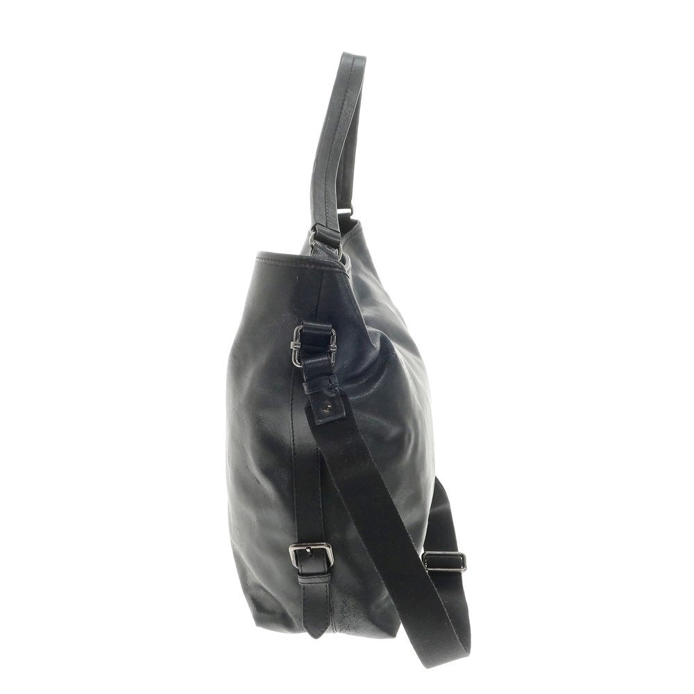 【中古】フルラ Furla レザー ショルダーバッグ ブラック【 状態ランクD 】【 メンズ 】[EPD]