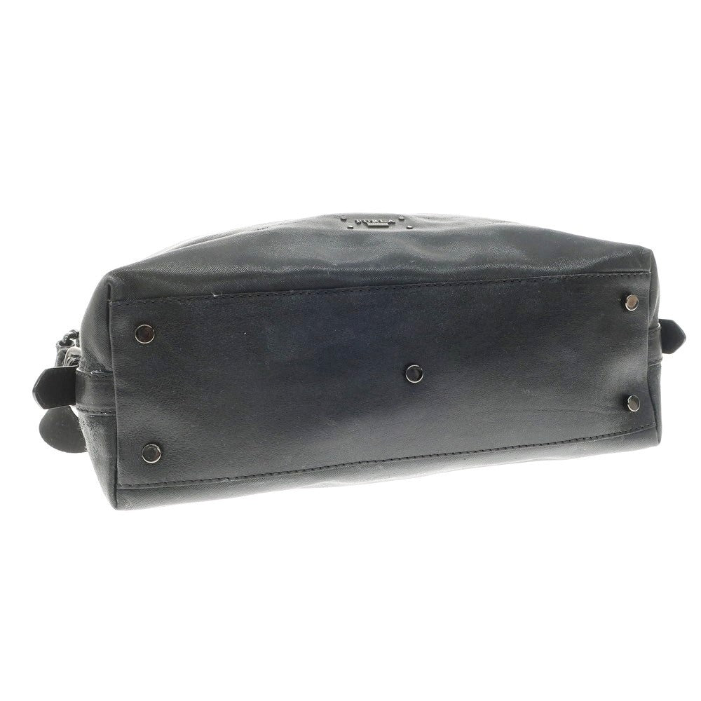 【中古】フルラ Furla レザー ショルダーバッグ ブラック【 状態ランクD 】【 メンズ 】[EPD]