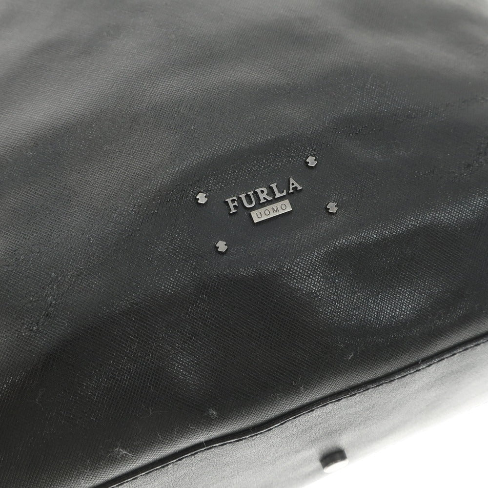 【中古】フルラ Furla レザー ショルダーバッグ ブラック【 状態ランクD 】【 メンズ 】[EPD]