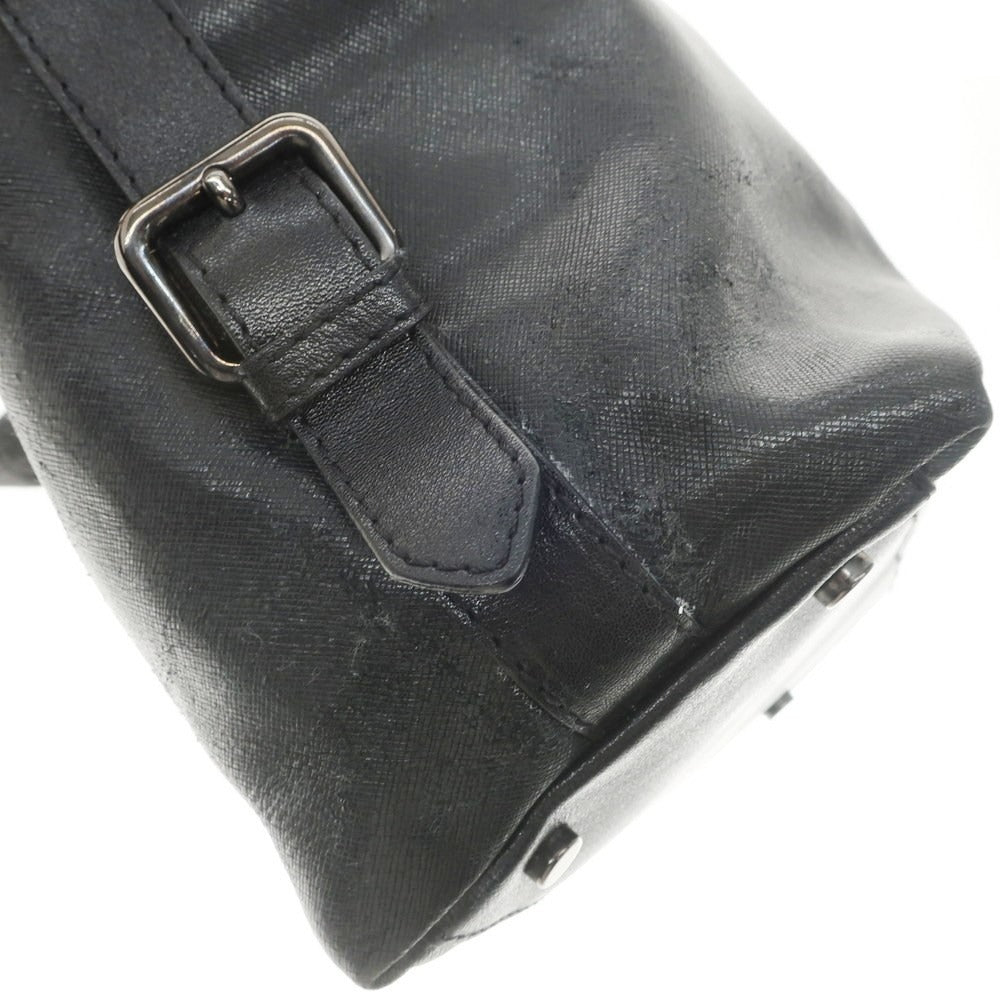 【中古】フルラ Furla レザー ショルダーバッグ ブラック【 状態ランクD 】【 メンズ 】[EPD]