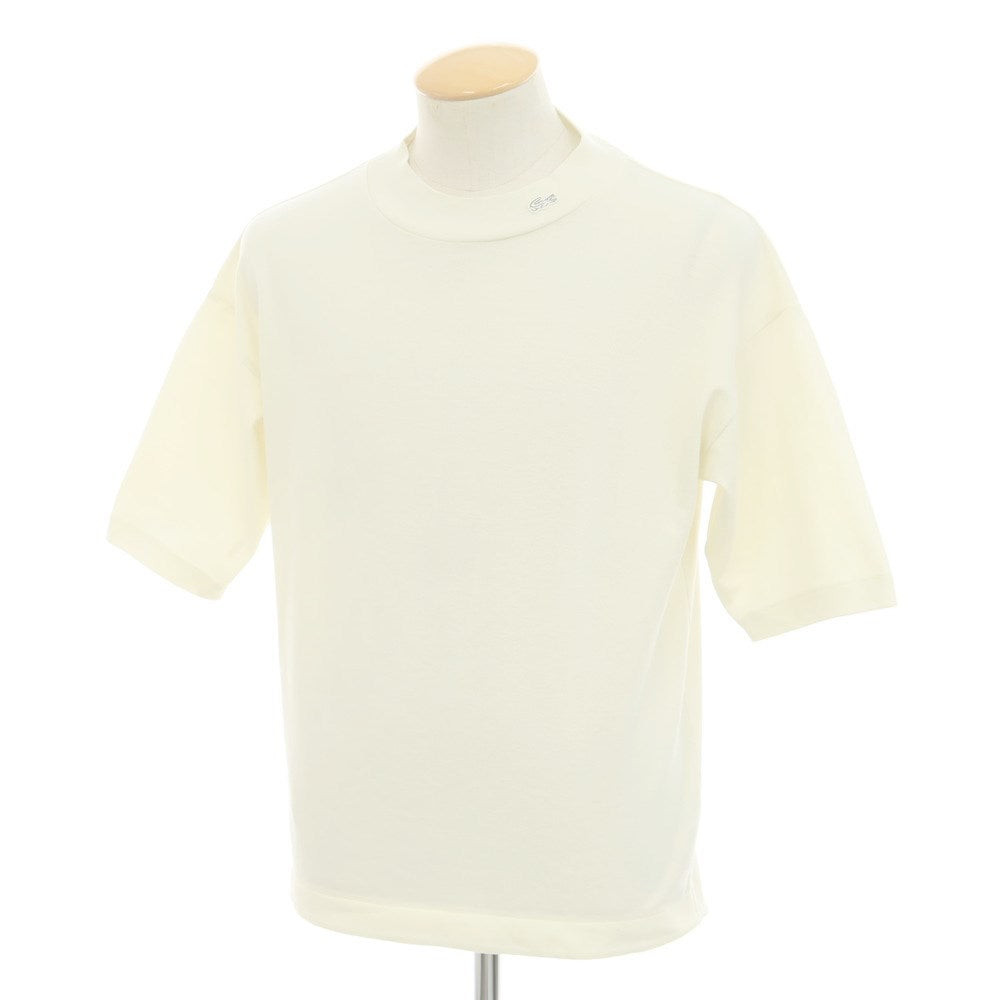 【中古】ラコステ LACOSTE ストレッチ ポリエステルレーヨン モックネック 半袖Ｔシャツ アイボリー【 FR 2 】【 状態ランクC 】【 メンズ 】