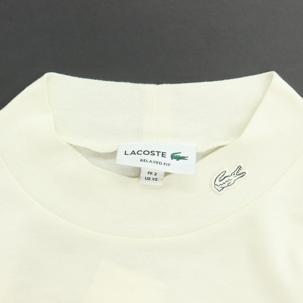 【中古】ラコステ LACOSTE ストレッチ ポリエステルレーヨン モックネック 半袖Ｔシャツ アイボリー【 FR 2 】【 状態ランクC 】【 メンズ 】