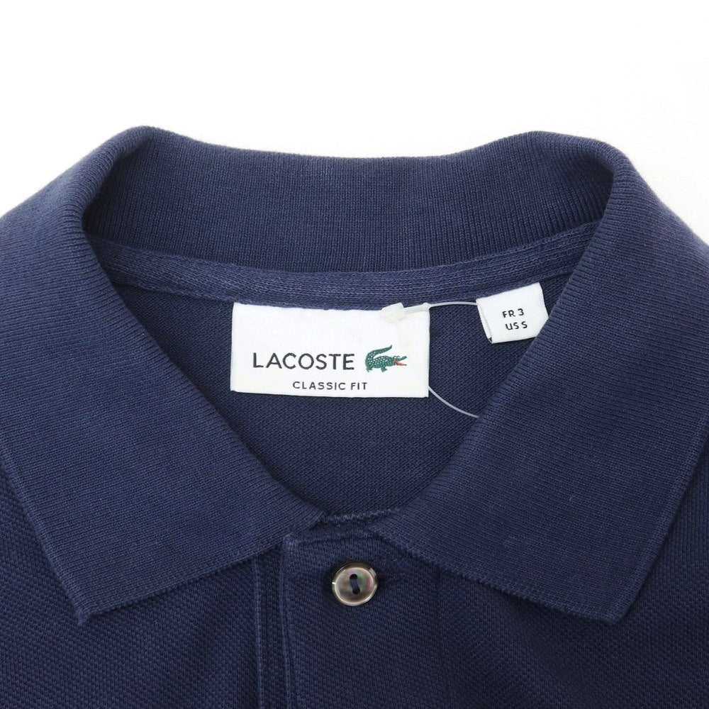 【中古】ラコステ LACOSTE コットン 鹿の子 半袖ポロシャツ ネイビー【 FR 3 】【 状態ランクB 】【 メンズ 】