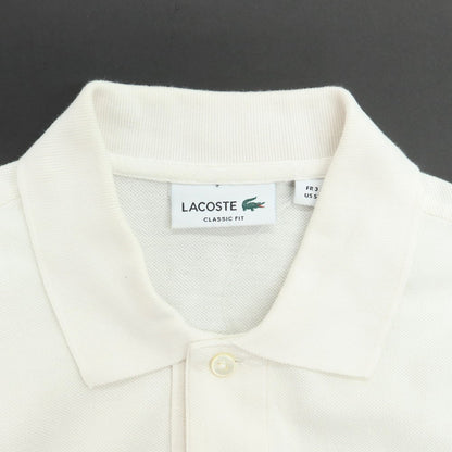 【中古】ラコステ LACOSTE コットン 鹿の子 半袖ポロシャツ ホワイト【 FR 3 】【 状態ランクC 】【 メンズ 】