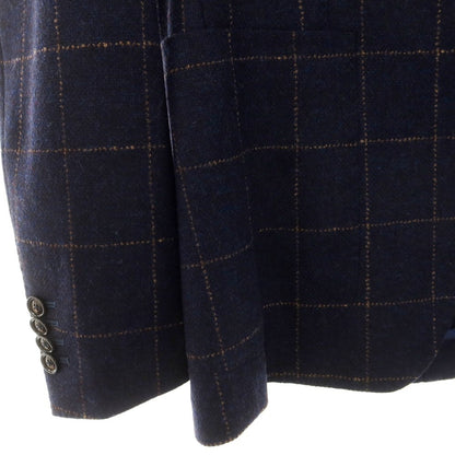 [Used] TAGLIATORE wool checked tailored jacket, navy x dark beige [46] [Condition rank B] [Men&