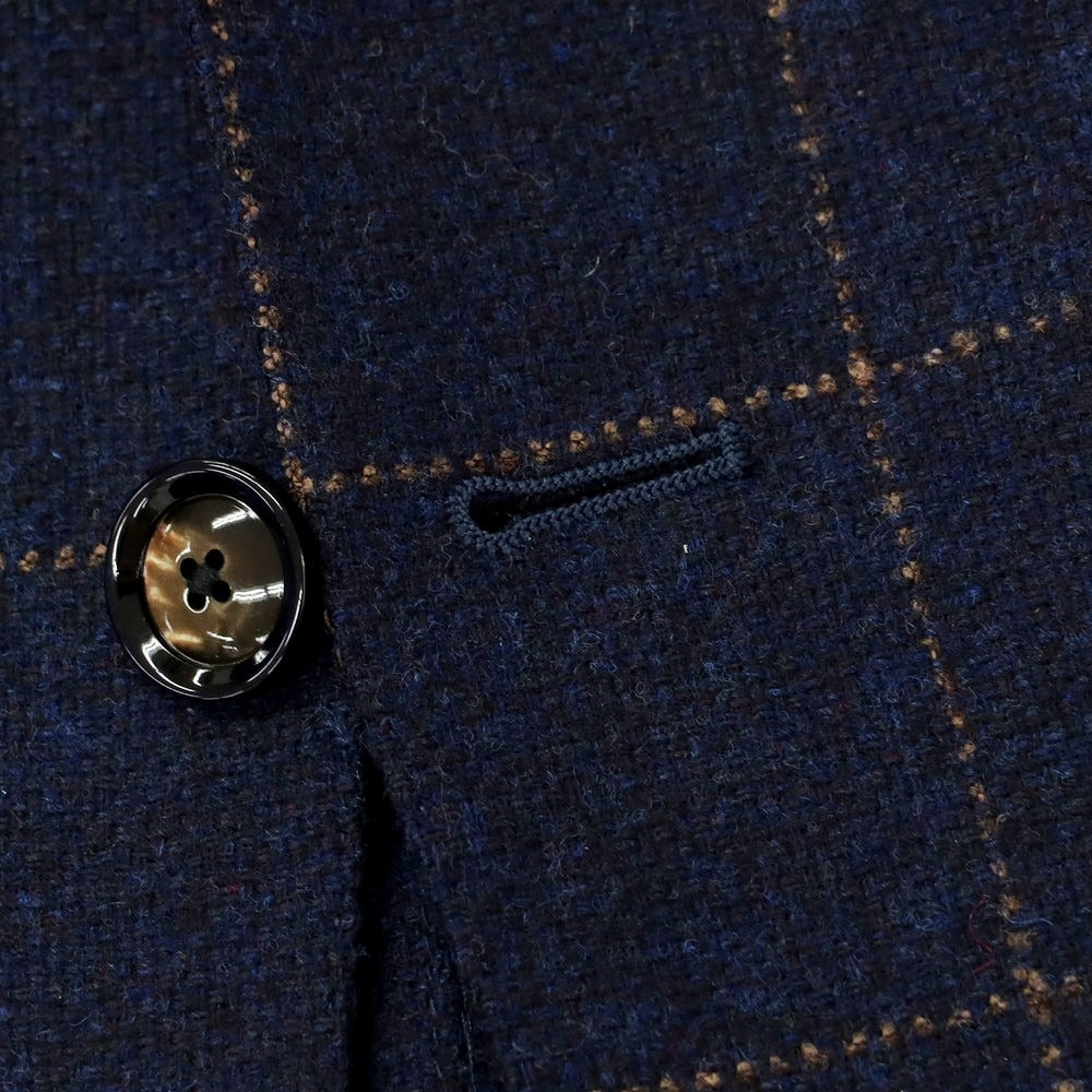 [Used] TAGLIATORE wool checked tailored jacket, navy x dark beige [46] [Condition rank B] [Men&