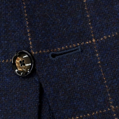 [Used] TAGLIATORE wool checked tailored jacket, navy x dark beige [46] [Condition rank B] [Men&