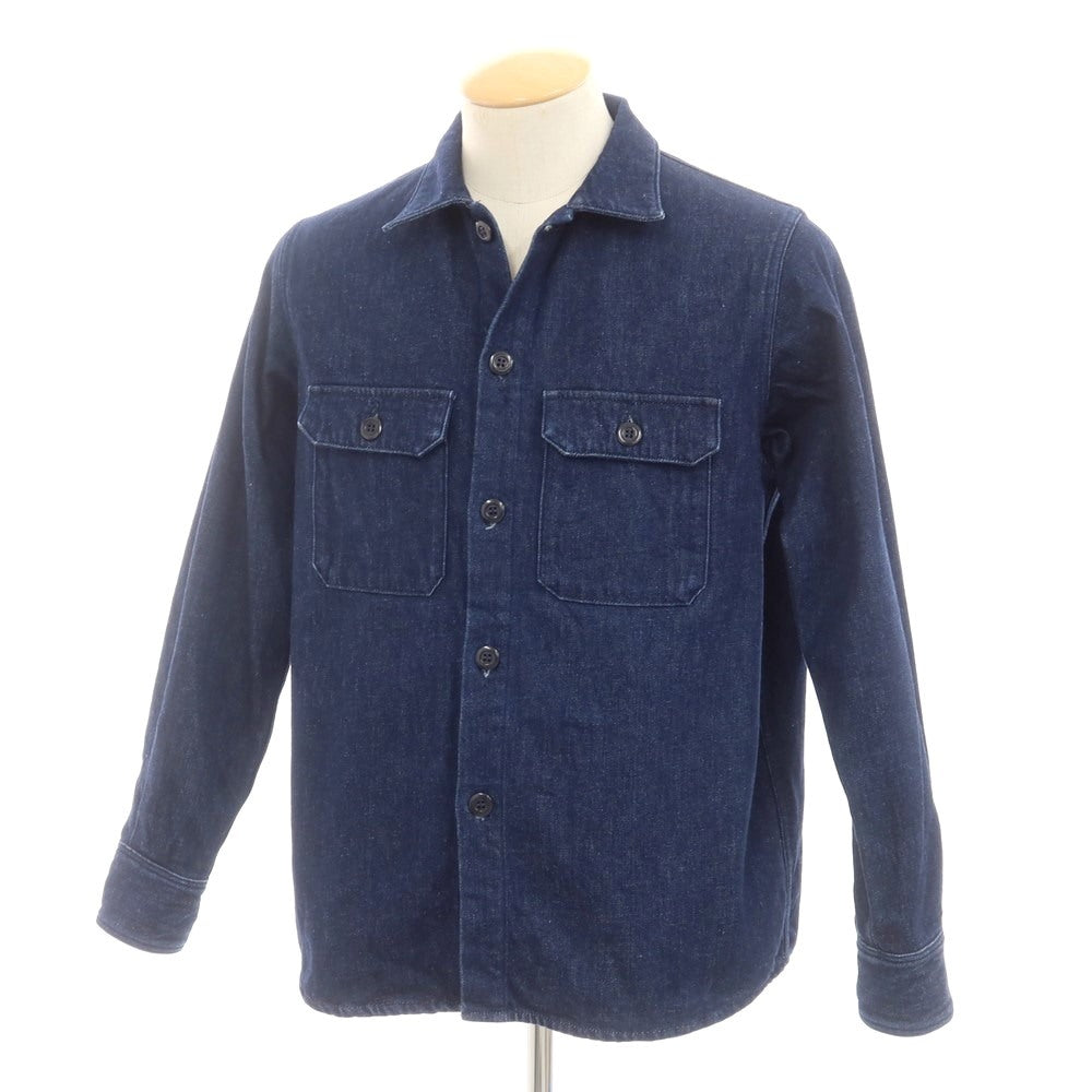 【中古】モモタロウ ジーンズ MOMOTARO JEANS 裏起毛 コットン デニム カジュアルシャツ ネイビー【 S 】【 状態ランクB 】【 メンズ 】