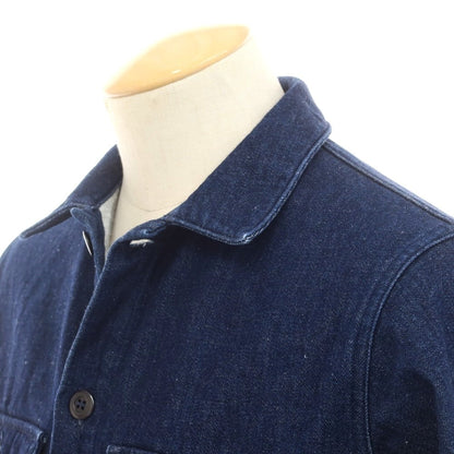 【中古】モモタロウ ジーンズ MOMOTARO JEANS 裏起毛 コットン デニム カジュアルシャツ ネイビー【 S 】【 状態ランクB 】【 メンズ 】