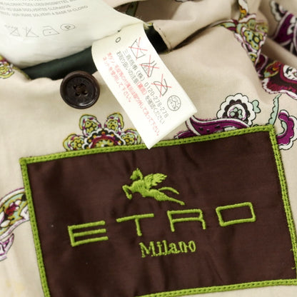 【中古】エトロ ETRO ベロアコットン ピンドット 1Bスーツ ブラック【 50 】【 状態ランクC 】【 メンズ 】