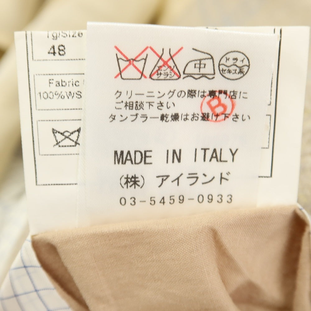 [Used] Luigi Borrelli Luxury Vintage LUIGIBORRELLI LUXURY VINTAGE Cashmere Check Tailored Jacket Beige x Sax [48] [Condition Rank C] [Men&