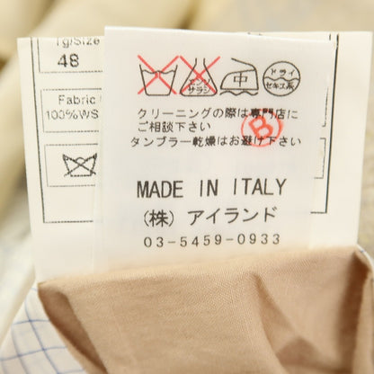 [Used] Luigi Borrelli Luxury Vintage LUIGIBORRELLI LUXURY VINTAGE Cashmere Check Tailored Jacket Beige x Sax [48] [Condition Rank C] [Men&