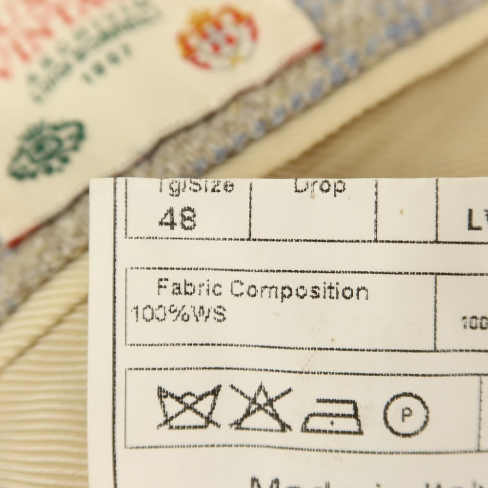 [Used] Luigi Borrelli Luxury Vintage LUIGIBORRELLI LUXURY VINTAGE Cashmere Check Tailored Jacket Beige x Sax [48] [Condition Rank C] [Men&