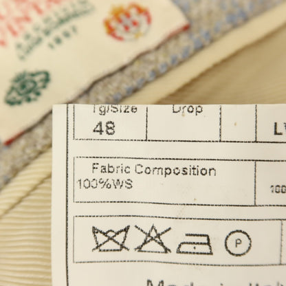 [Used] Luigi Borrelli Luxury Vintage LUIGIBORRELLI LUXURY VINTAGE Cashmere Check Tailored Jacket Beige x Sax [48] [Condition Rank C] [Men&