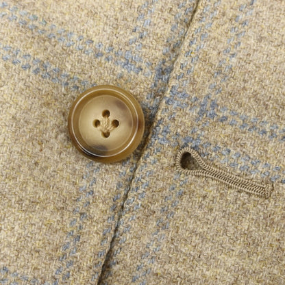 [Used] Luigi Borrelli Luxury Vintage LUIGIBORRELLI LUXURY VINTAGE Cashmere Check Tailored Jacket Beige x Sax [48] [Condition Rank C] [Men&