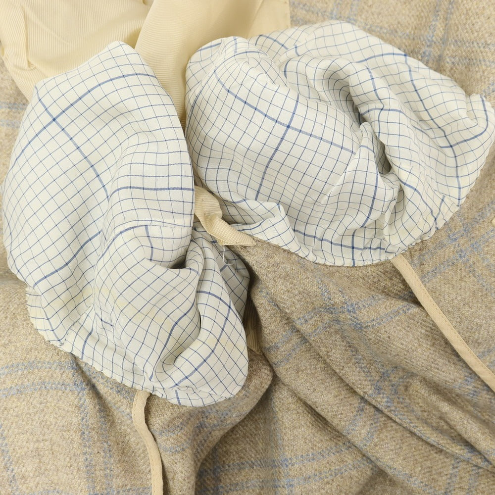 [Used] Luigi Borrelli Luxury Vintage LUIGIBORRELLI LUXURY VINTAGE Cashmere Check Tailored Jacket Beige x Sax [48] [Condition Rank C] [Men&