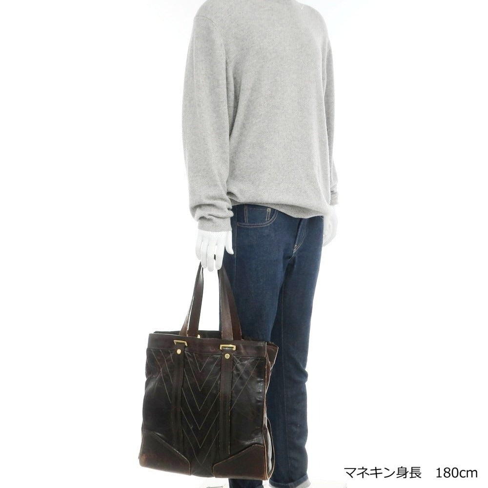 【中古】ルイ ヴィトン LOUIS VUITTON レザー トートバッグ ダークブラウン【 状態ランクD 】【 メンズ 】