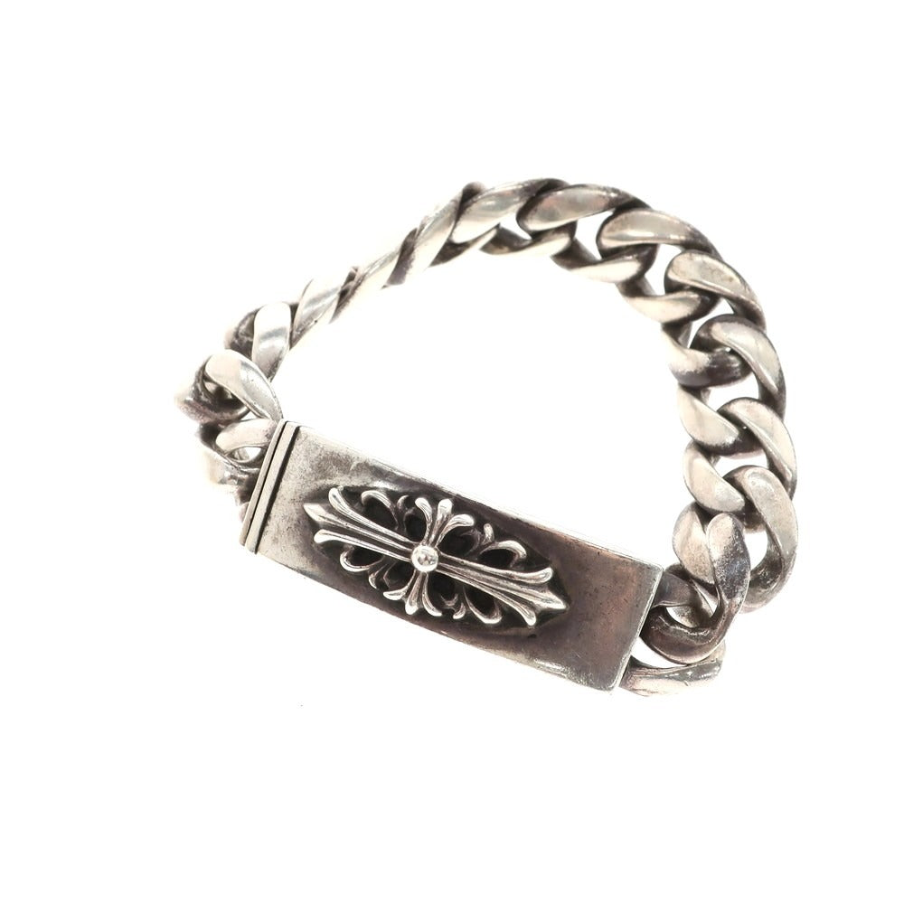 【中古】クロムハーツ CHROME HEARTS フローラルクロスIDブレスレット シルバー【 状態ランクC 】【 メンズ 】