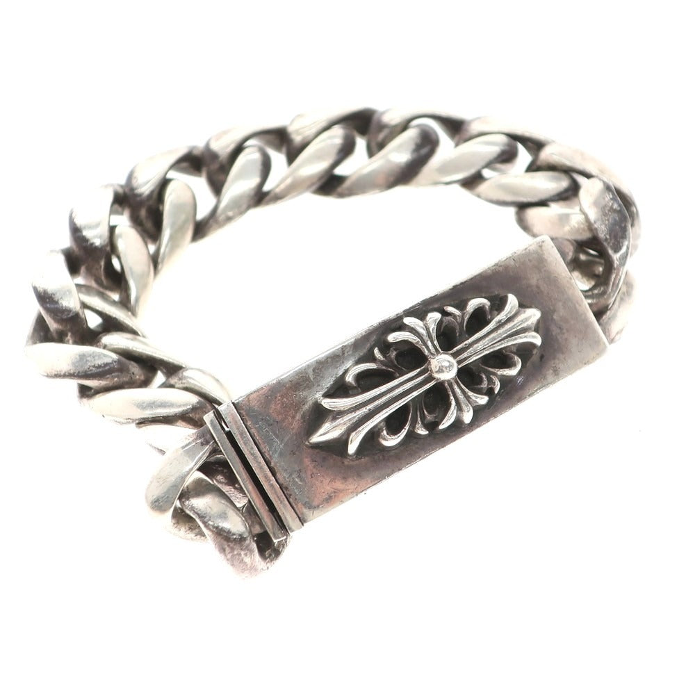 【中古】クロムハーツ CHROME HEARTS フローラルクロスIDブレスレット シルバー【 状態ランクC 】【 メンズ 】