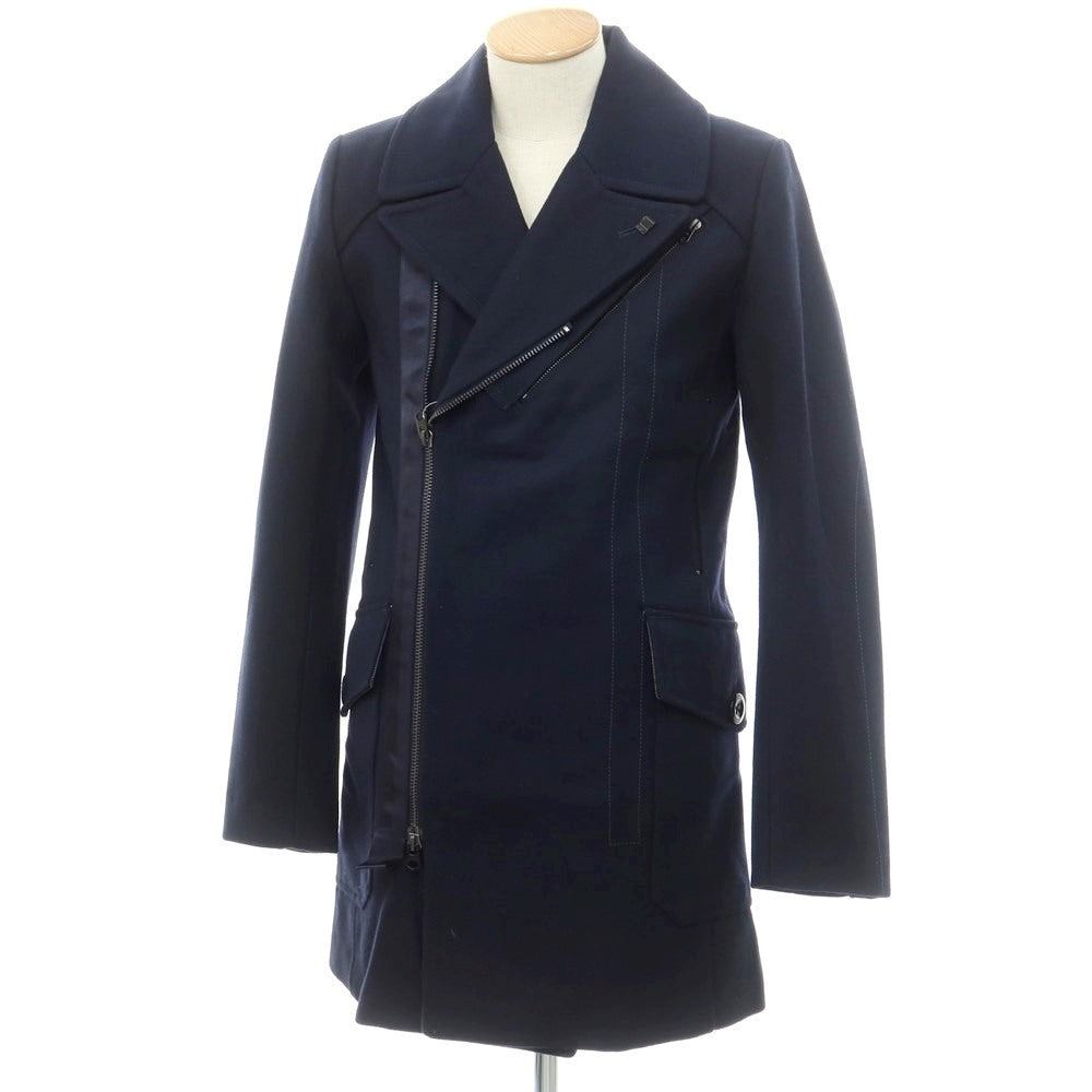 【中古】ジースターロウ G-STAR RAW ウールポリエステル ダブル コート ネイビー【 XS 】【 状態ランクA 】【 メンズ 】