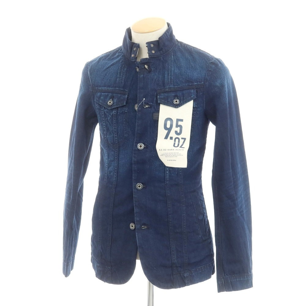 【中古】ジースターロウ G-STAR RAW スタンドカラー デニムジャケット ネイビー【 XXS 】【 状態ランクA 】【 メンズ 】