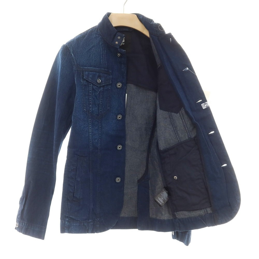 【中古】ジースターロウ G-STAR RAW スタンドカラー デニムジャケット ネイビー【 XXS 】【 状態ランクA 】【 メンズ 】