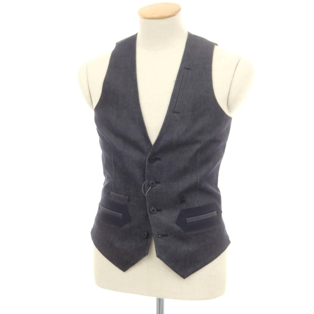 【中古】ジースターロウ G-STAR RAW デニム カジュアル系ジレ ベスト ネイビー【 XXS 】【 状態ランクA 】【 メンズ 】