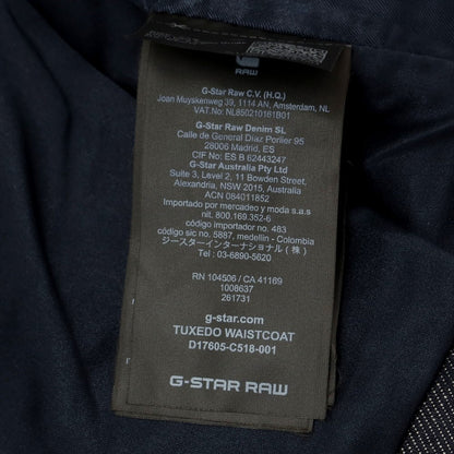 【中古】ジースターロウ G-STAR RAW デニム カジュアル系ジレ ベスト ネイビー【 XXS 】【 状態ランクA 】【 メンズ 】