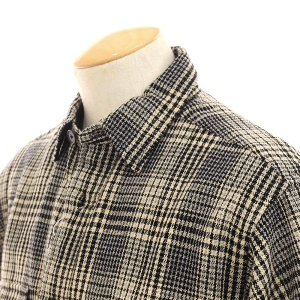 【中古】グリーンレーベルリラクシング green label relaxing ポリエステルウール チェック カジュアルシャツ グレーxベージュ【サイズS】【 状態ランクB 】【 メンズ 】 [EPD]