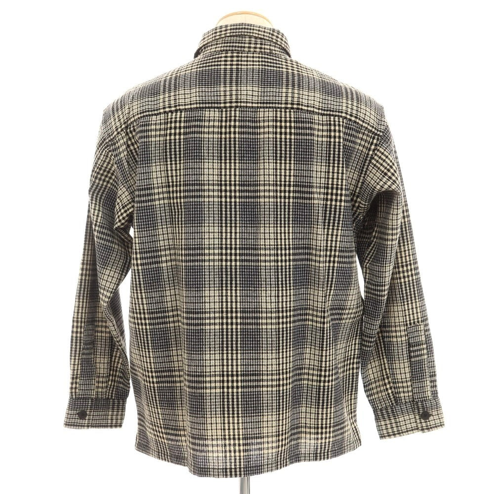 【中古】グリーンレーベルリラクシング green label relaxing ポリエステルウール チェック カジュアルシャツ グレーxベージュ【サイズS】【 状態ランクB 】【 メンズ 】 [EPD]